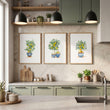 Wall Accessories for Kitchen Watercolour Lemon Tree Blue Pot French Country Art wall art displayed on a wall in a styled room — view 7