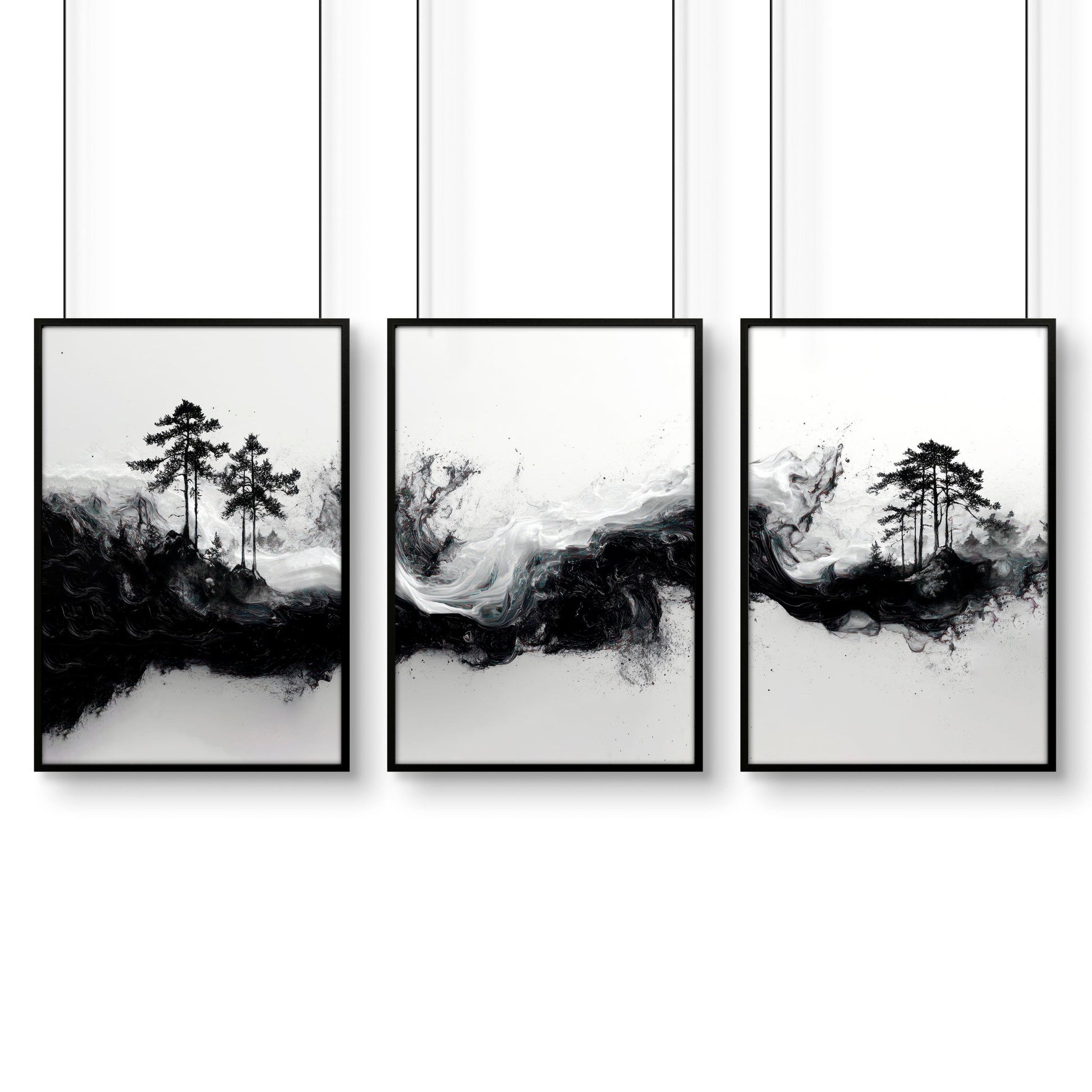 Wall Art Canvas Prints | Set of 3 Asian Inspired Wall art Prints