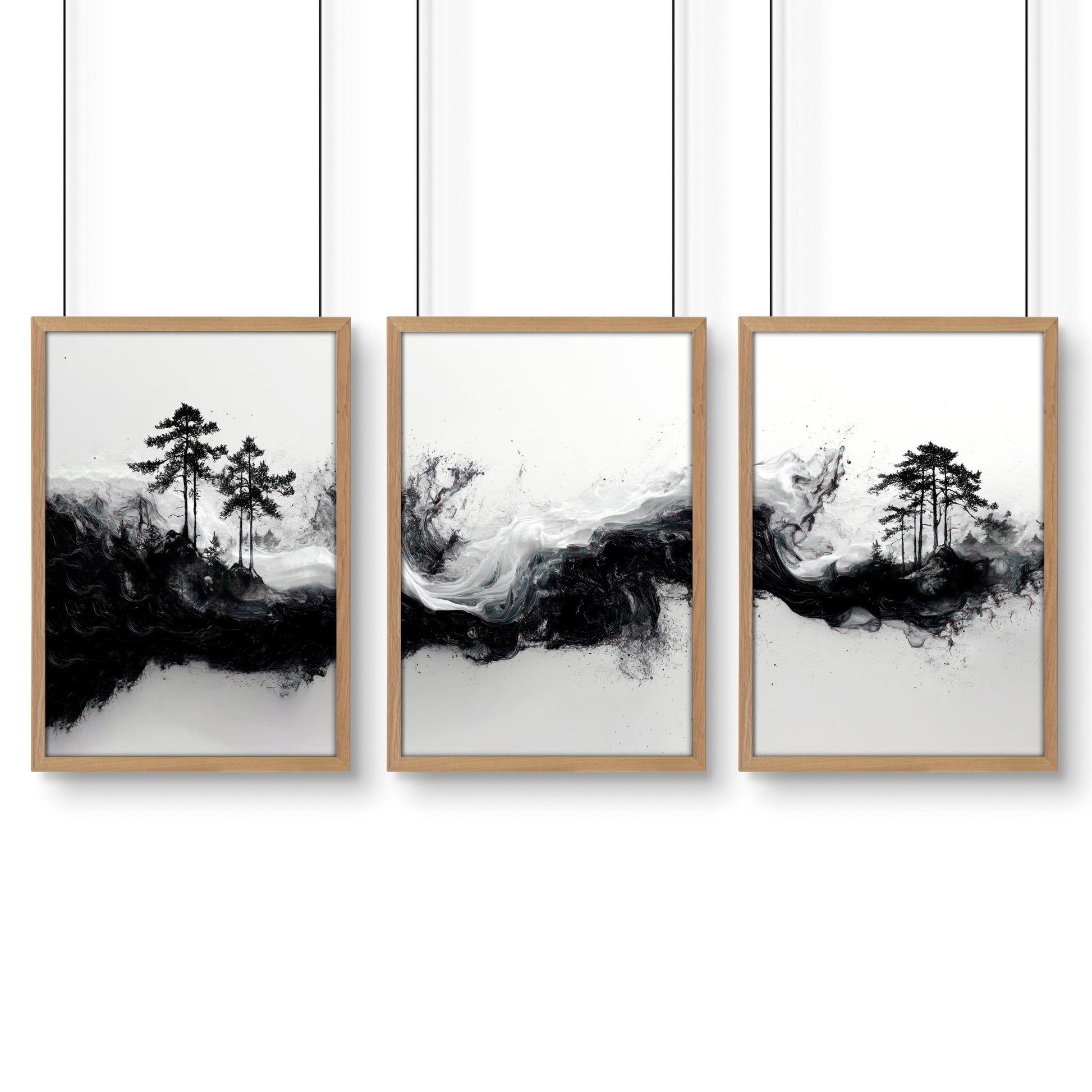Wall Art Canvas Prints | Set of 3 Asian Inspired Wall art Prints