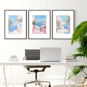 Wall Art Colourful | Set of 3 Beach Decor Wall art Prints