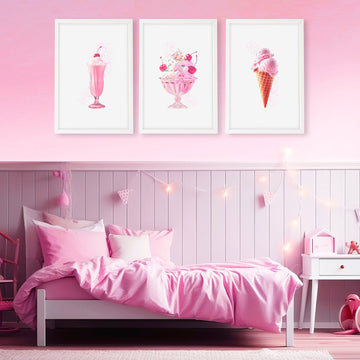 Wall Art Cool For Girls | Set of 3 Pop Wall art Prints