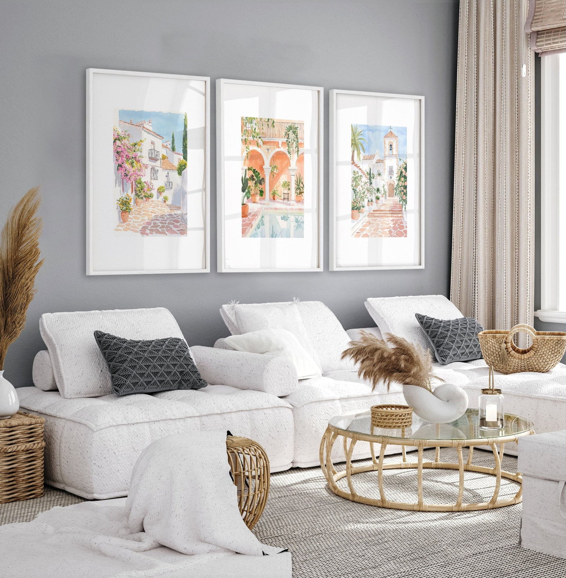 Wall Art Decor Living Room | Set of 3 Beach Decor Wall art Prints