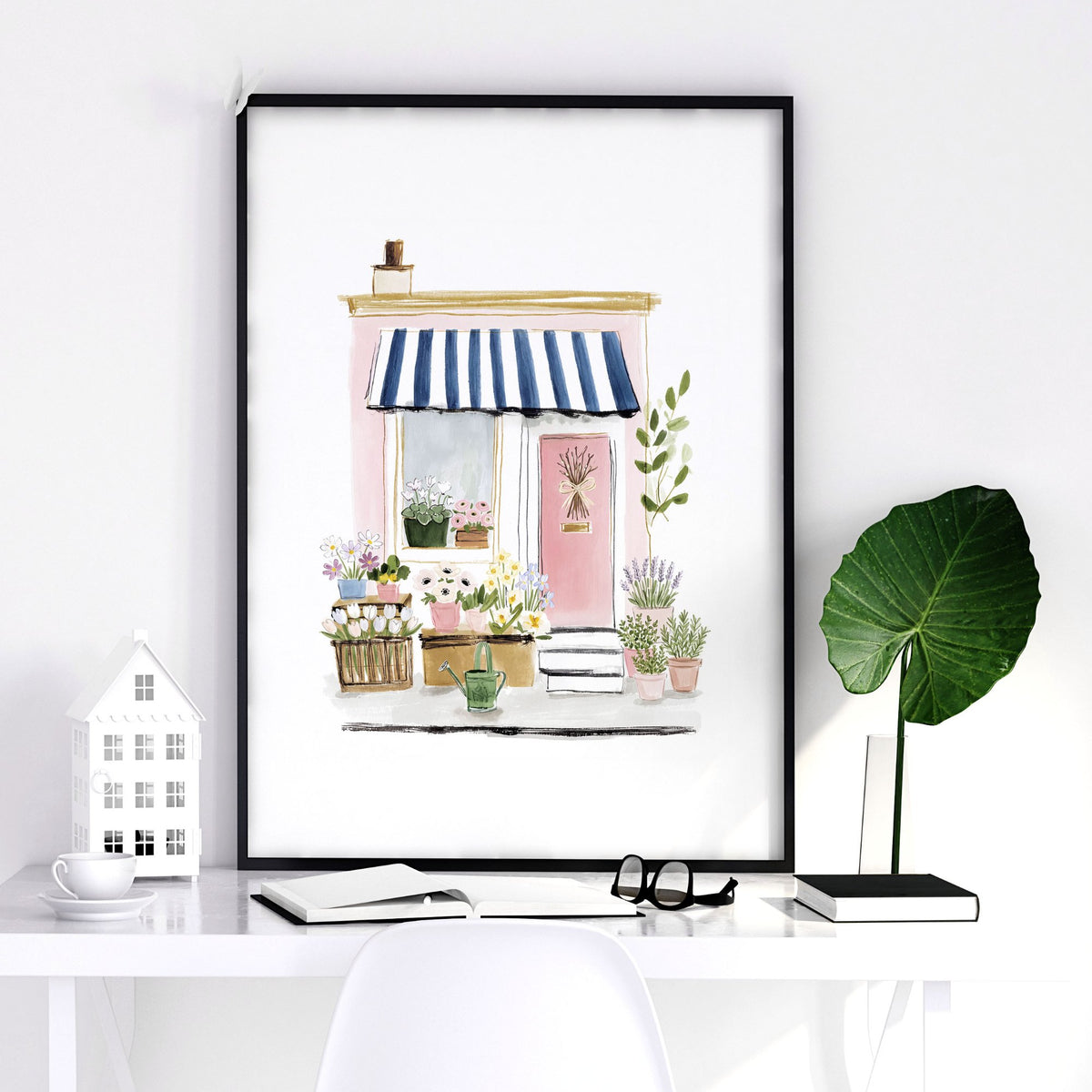 Wall Art Flowers Cottage Flower Shop Watercolour wall art — piece 1 of 3 in the set