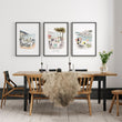 Wall Art for a Dining Room | Mediterranean Coastal Watercolour 