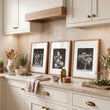 Wall Art for a Kitchen French Country Botanical Wildflowers & Blossom in Dark Brown & White displayed on a wall in a styled room — view 4