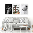 Wall Art For Living Room Canvas | Set of 3 African Wildlife Wall art Prints