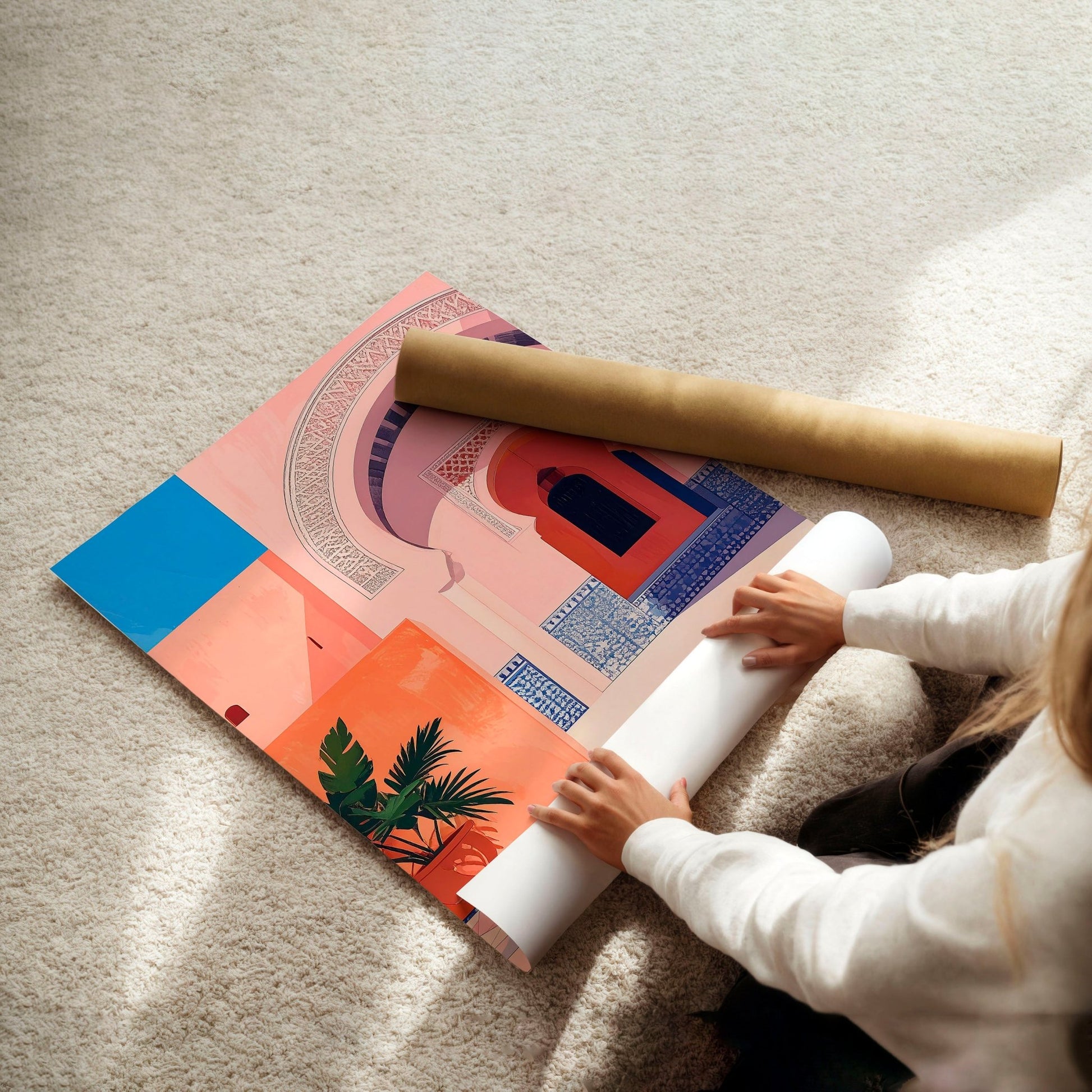 Wall Art For Living Room Framed | Set of 3 Moroccan Inspired Wall art Prints