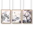Wall Art For Living Room Large | Set of 3 Chinoiserie Wall art Prints