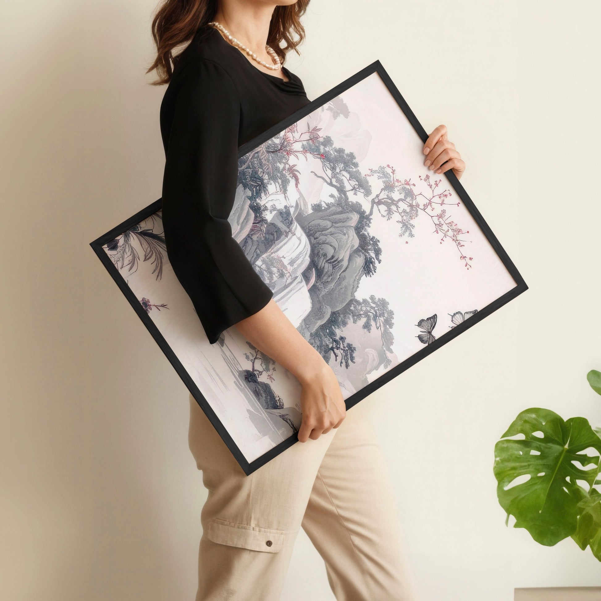 Wall Art For Living Room Large | Set of 3 Chinoiserie Wall art Prints