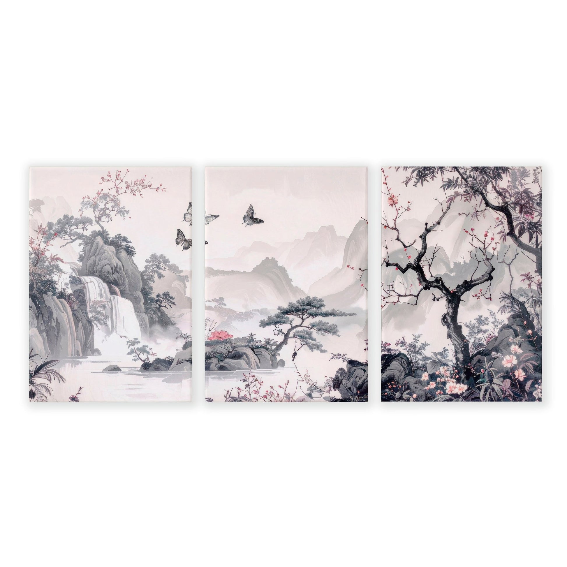 Wall Art For Living Room Large | Set of 3 Chinoiserie Wall art Prints