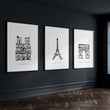 Wall Art Framed For Living Room | Set of 3 Paris Landmarks Wall art Prints