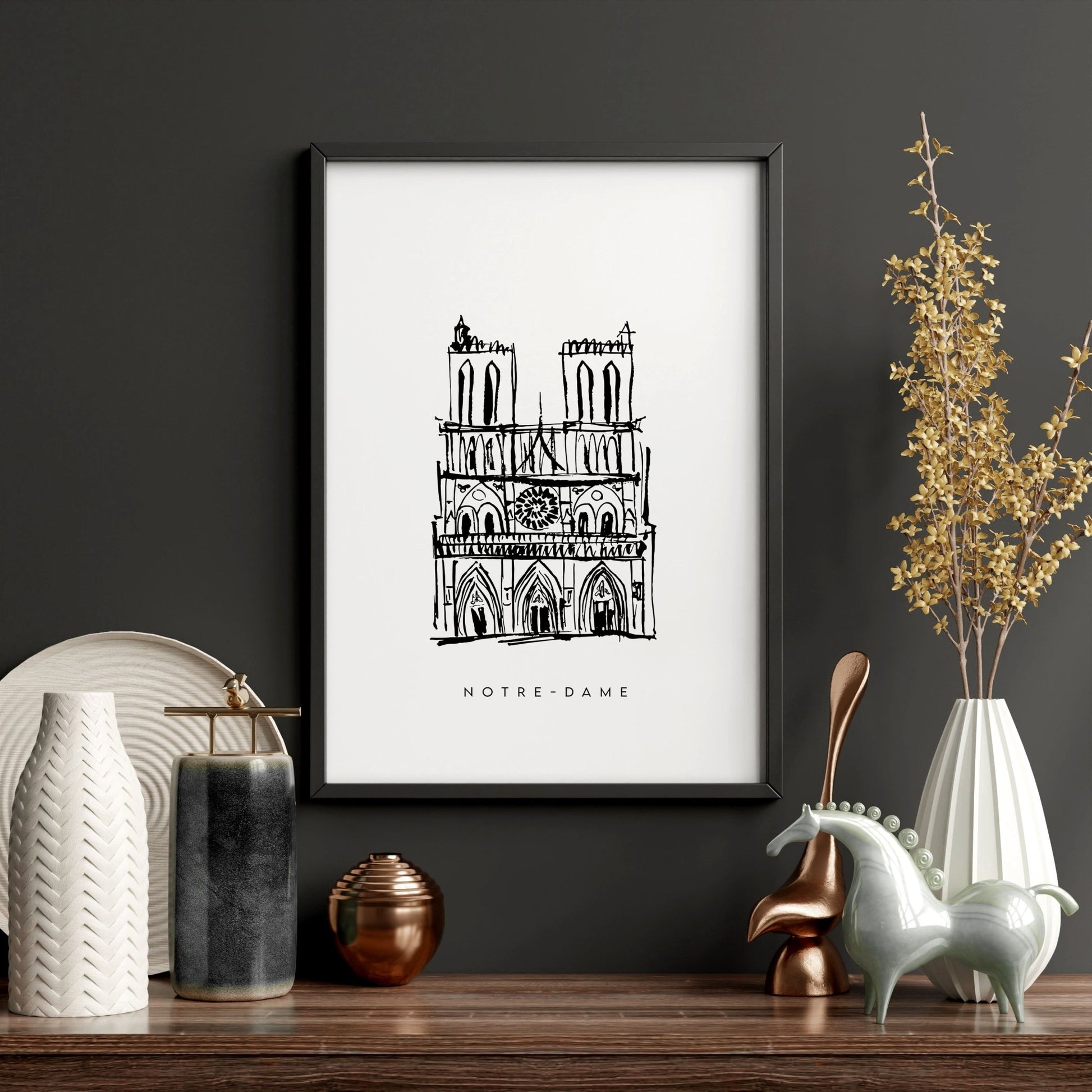 Wall Art Framed For Living Room | Set of 3 Paris Landmarks Wall art Prints