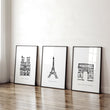 Wall Art Framed For Living Room | Set of 3 Paris Landmarks Wall art Prints
