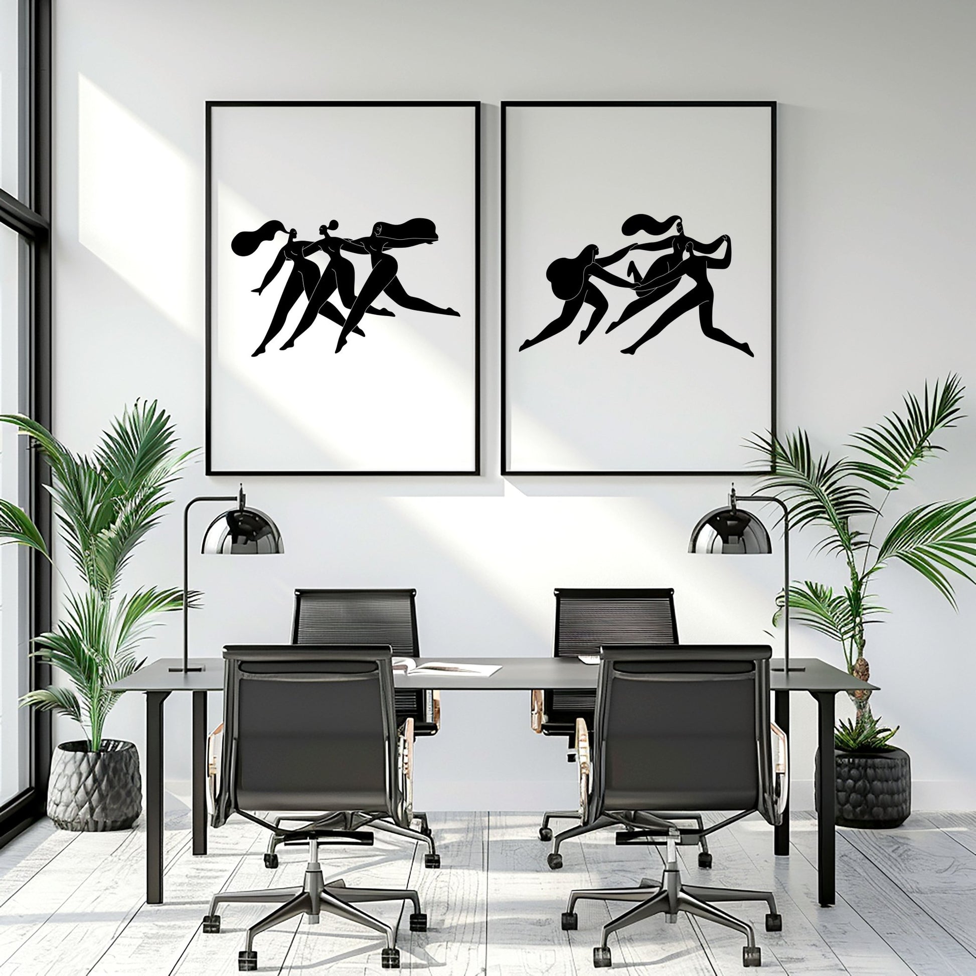 Wall Art Framed | Set of 2 Boho Women Wall art Prints