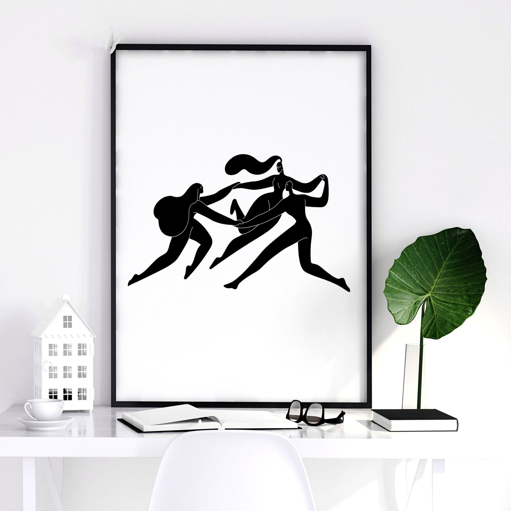 Wall Art Framed | Set of 2 Boho Women Wall art Prints