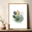 Wall Art Greenery Botanical Watercolour Leaves White Green Ochre — piece 1 of 3 in the set