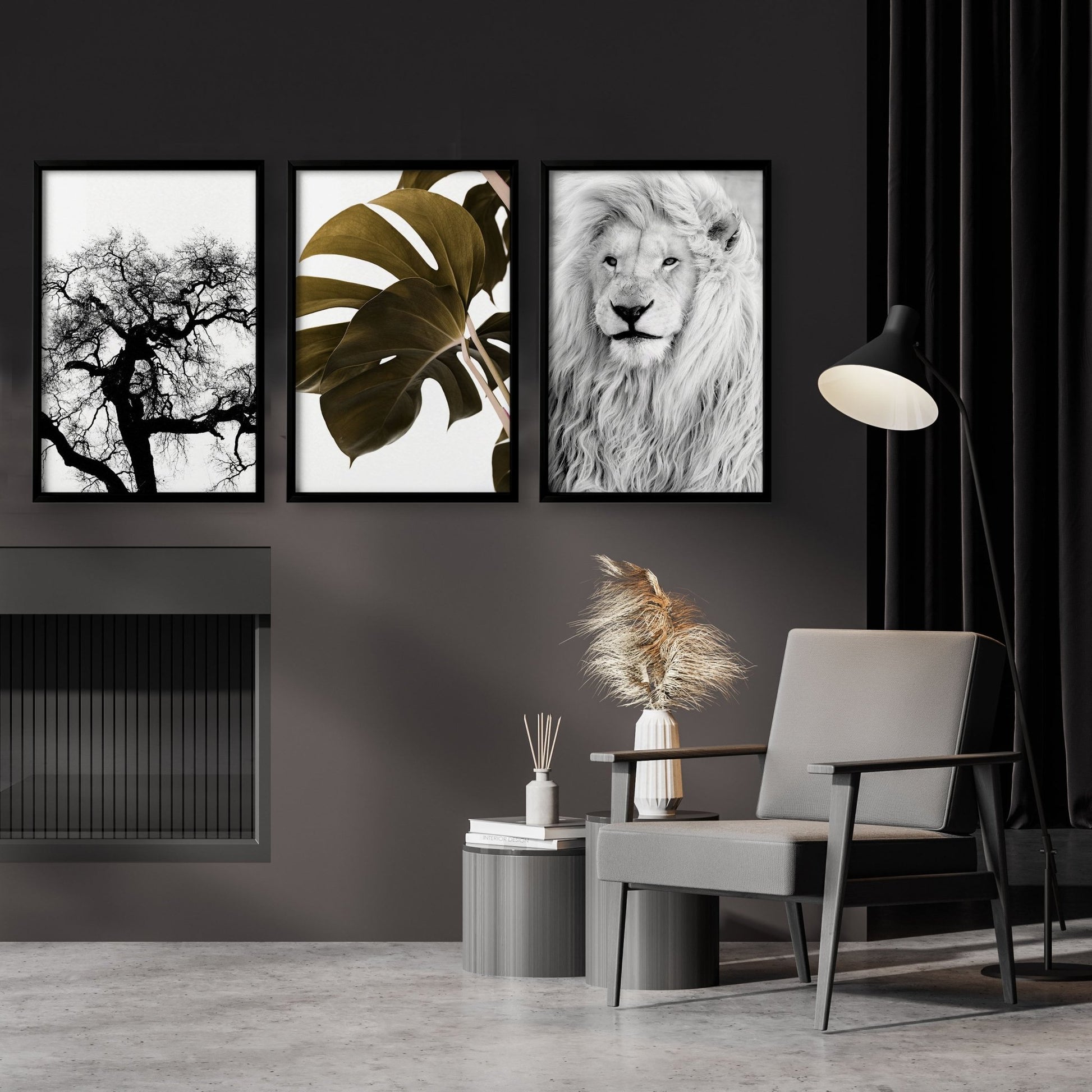 Wall Art Ideas For Living Room | Set of 3 African Wildlife Wall art Prints