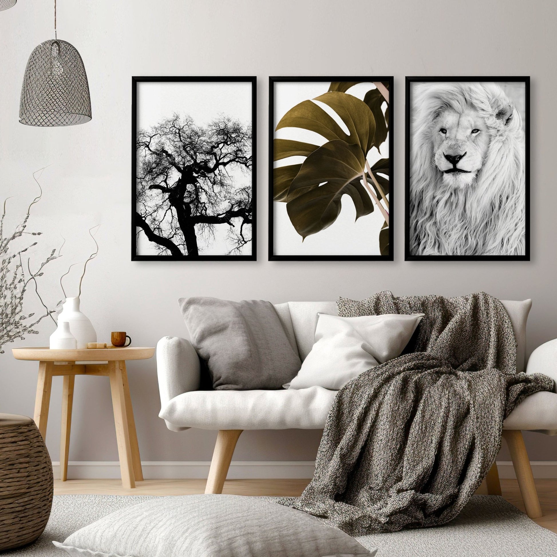 Wall Art Ideas For Living Room | Set of 3 African Wildlife Wall art Prints