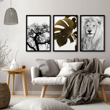 Wall Art Ideas For Living Room | Set of 3 African Wildlife Wall art Prints