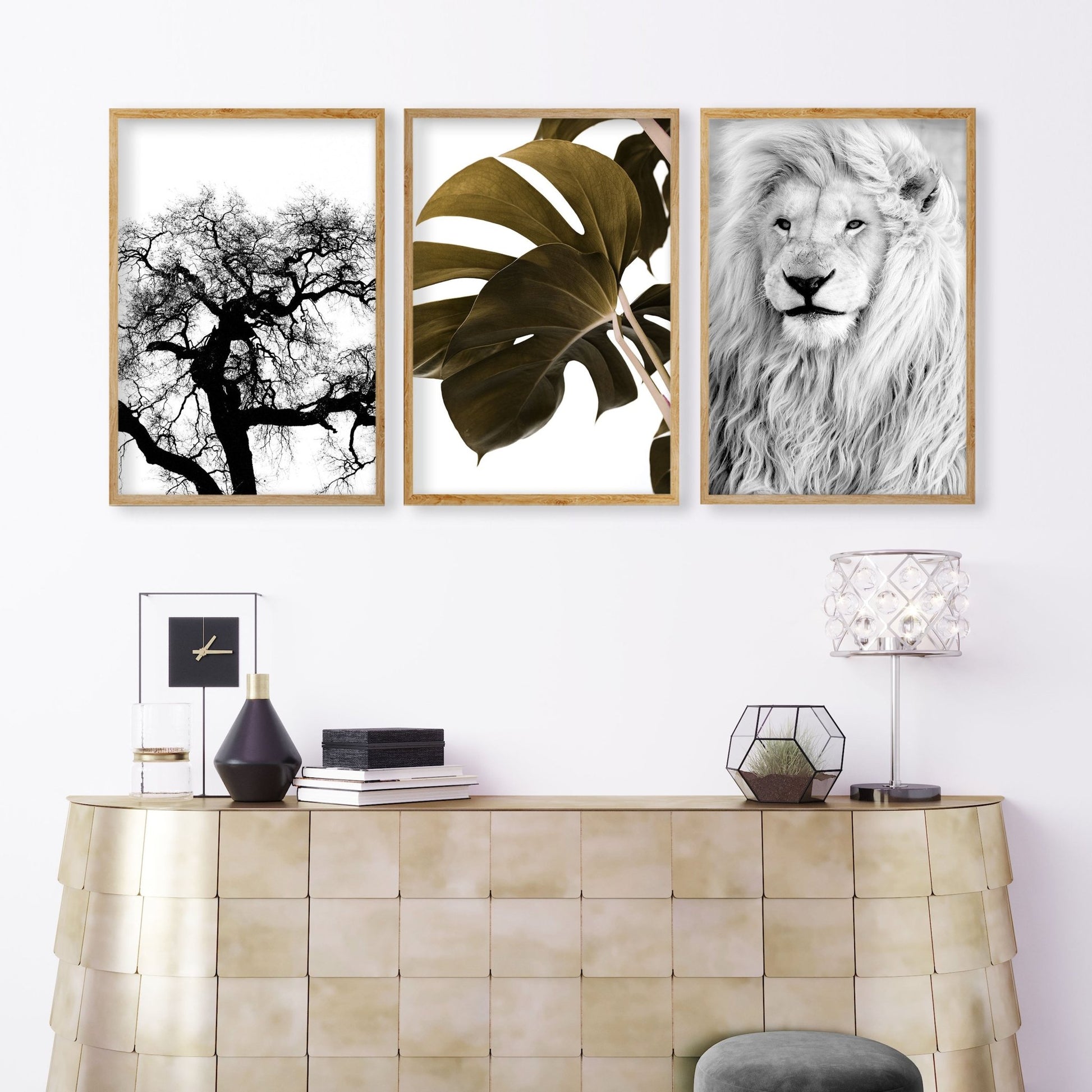 Wall Art Ideas For Living Room | Set of 3 African Wildlife Wall art Prints