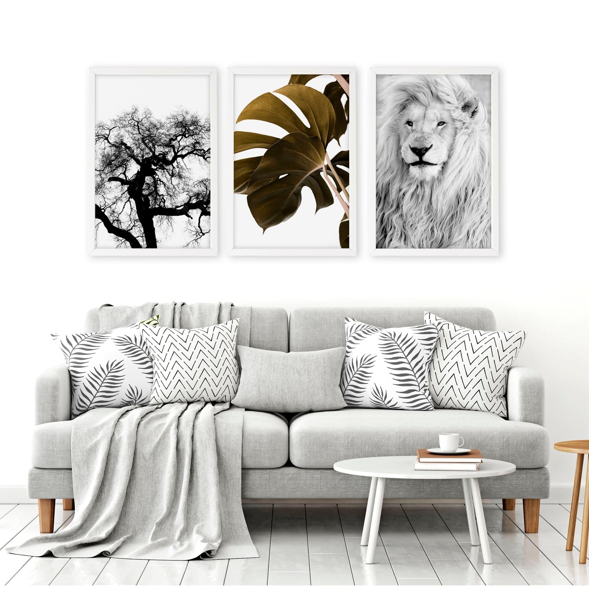 Wall Art Ideas For Living Room | Set of 3 African Wildlife Wall art Prints