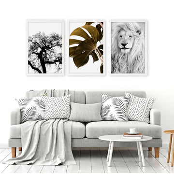 Wall Art Ideas For Living Room | Set of 3 African Wildlife Wall art Prints
