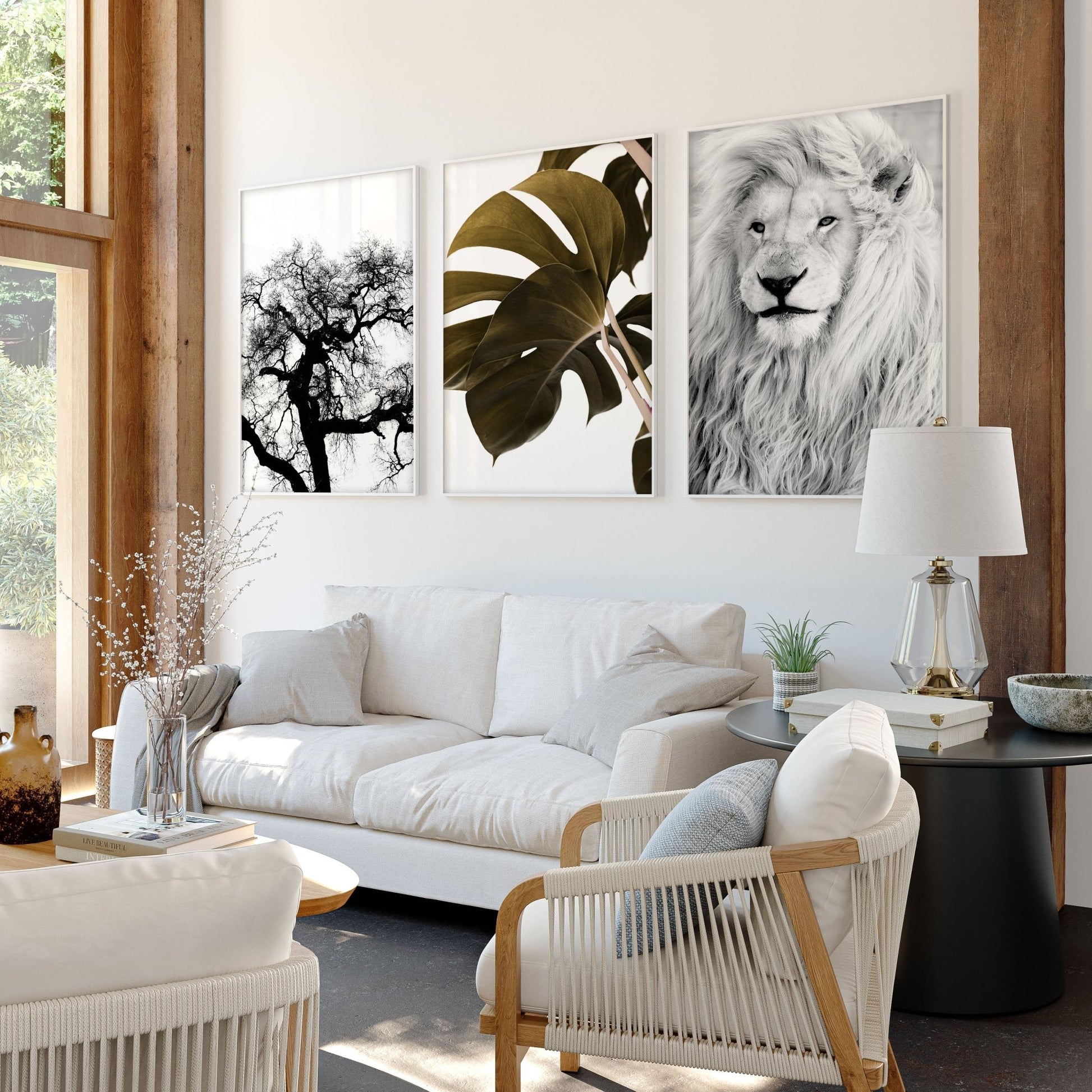 Wall Art Ideas For Living Room | Set of 3 African Wildlife Wall art Prints