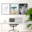 Wall Art Large Prints | Set of 3 African Wildlife Wall art Prints
