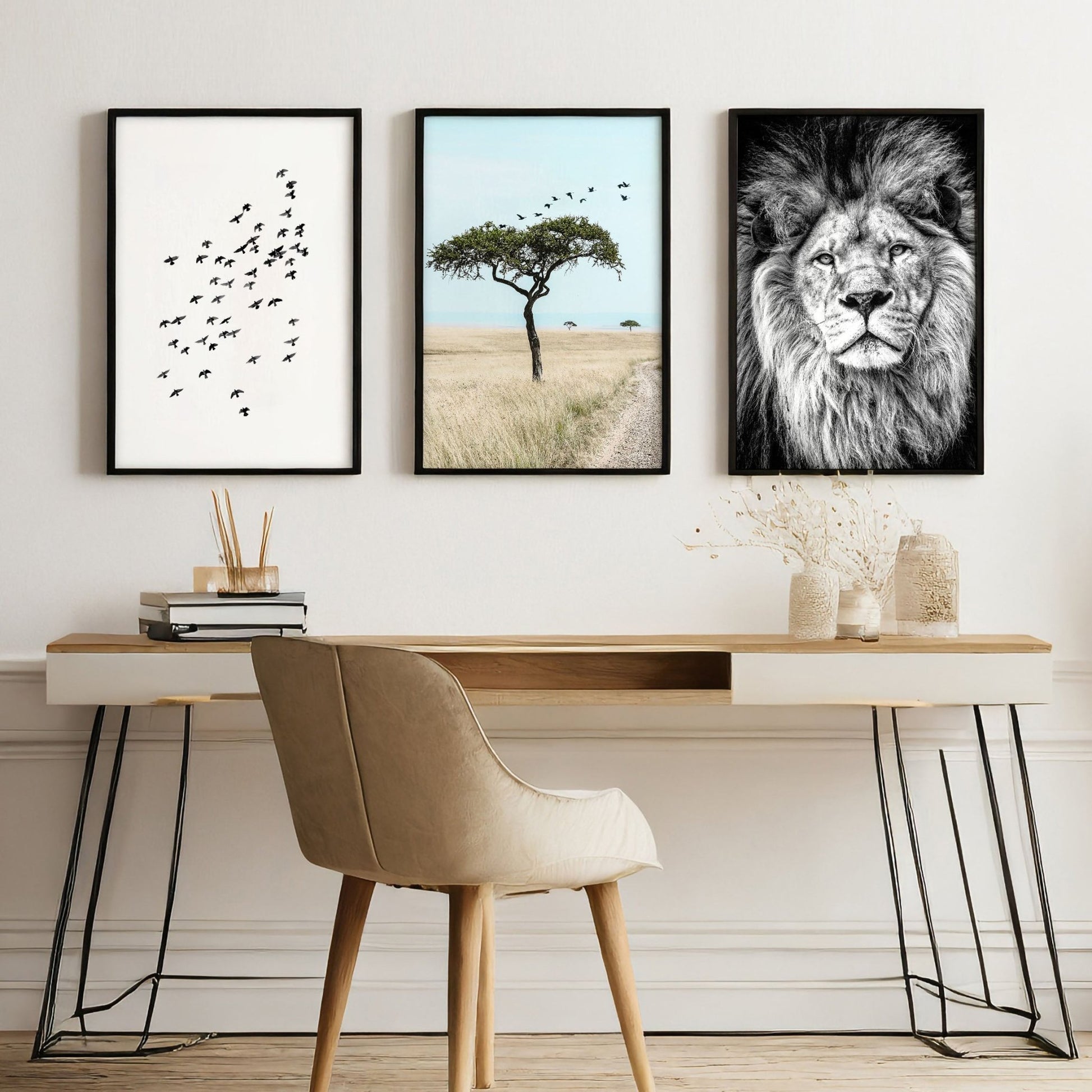 Wall Art Large Prints | Set of 3 African Wildlife Wall art Prints