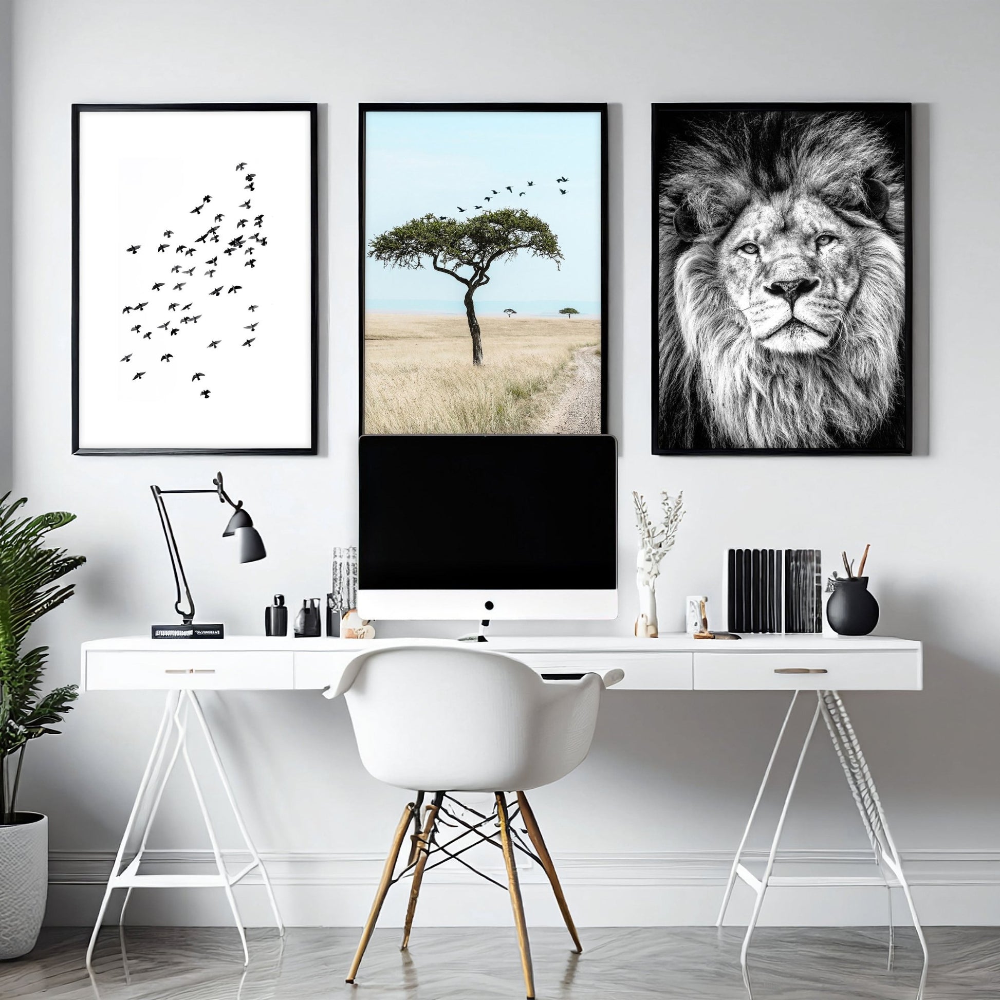 Wall Art Large Prints | Set of 3 African Wildlife Wall art Prints
