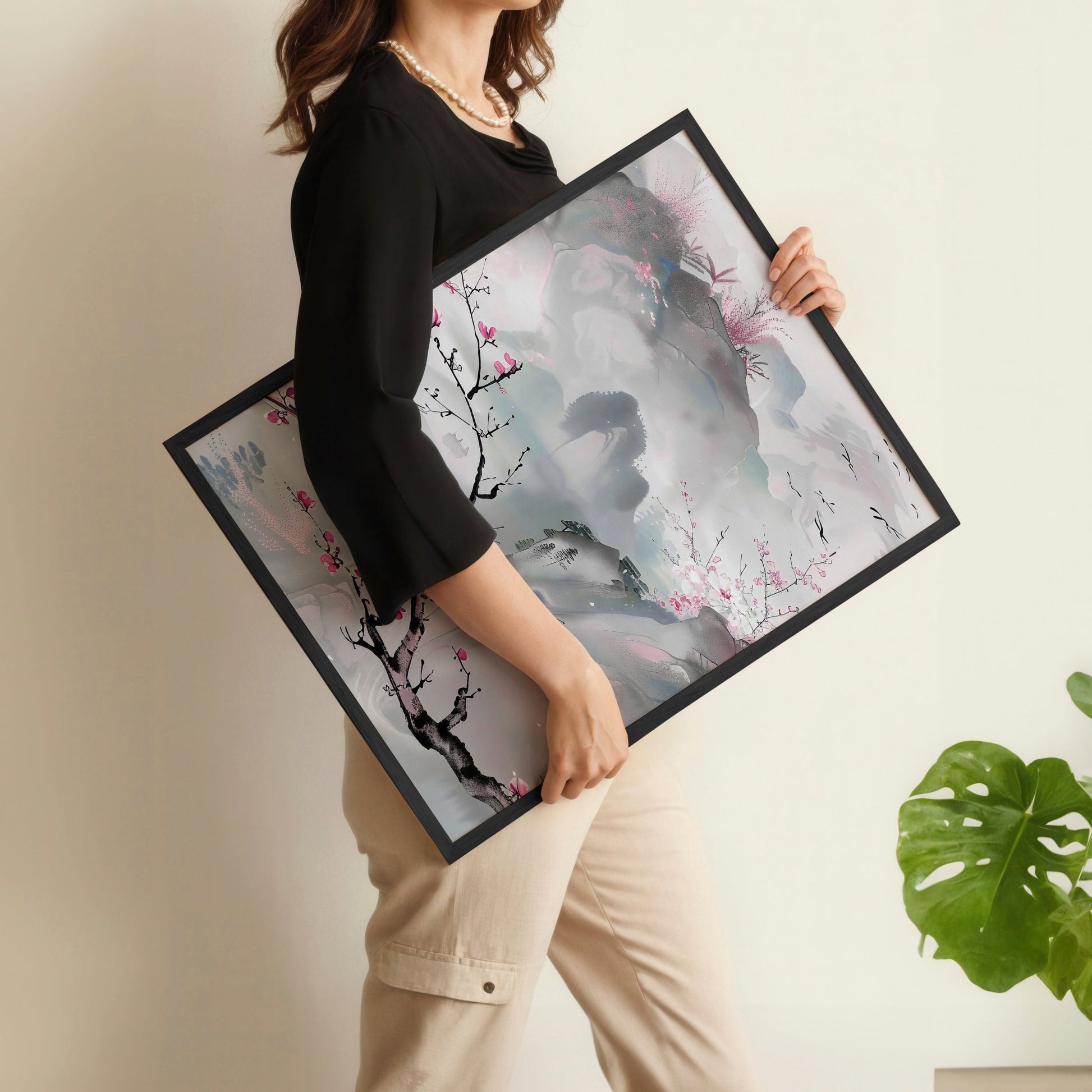 Wall Art Living Room Large | Set of 3 Chinoiserie Wall art Prints