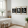 Wall Art Nature Charcoal Botanical Floral Prints | Set of 3