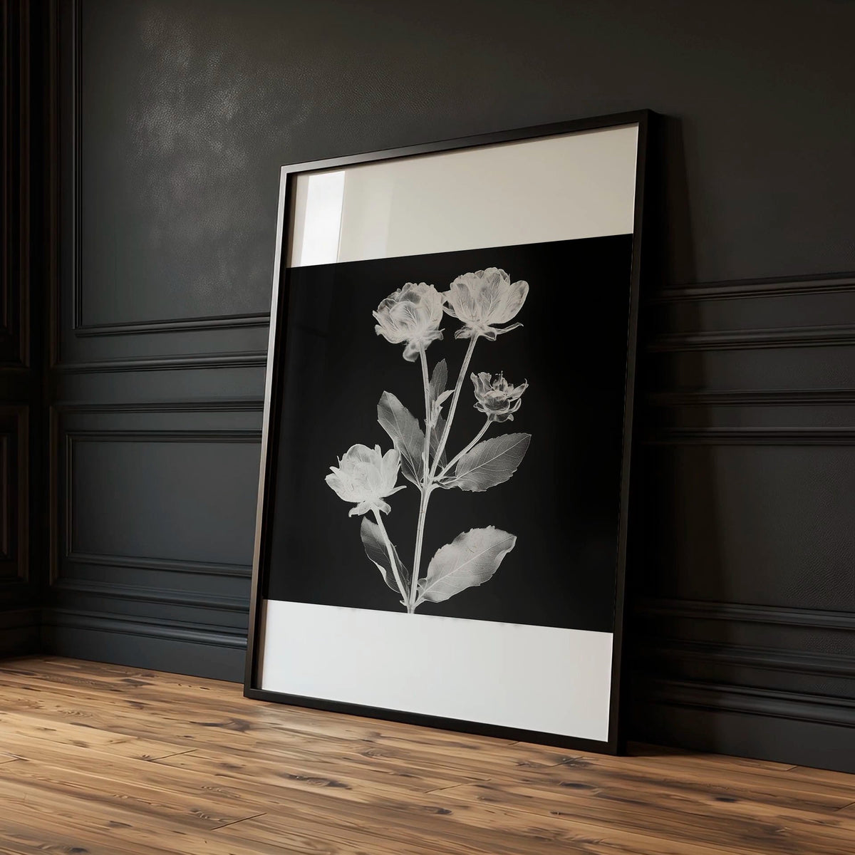 Wall Art Nature Charcoal Botanical Floral wall art — piece 1 of 3 in the set