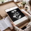 Wall Art Nature Charcoal Botanical Floral wall art displayed on a wall in a styled room — view 3
