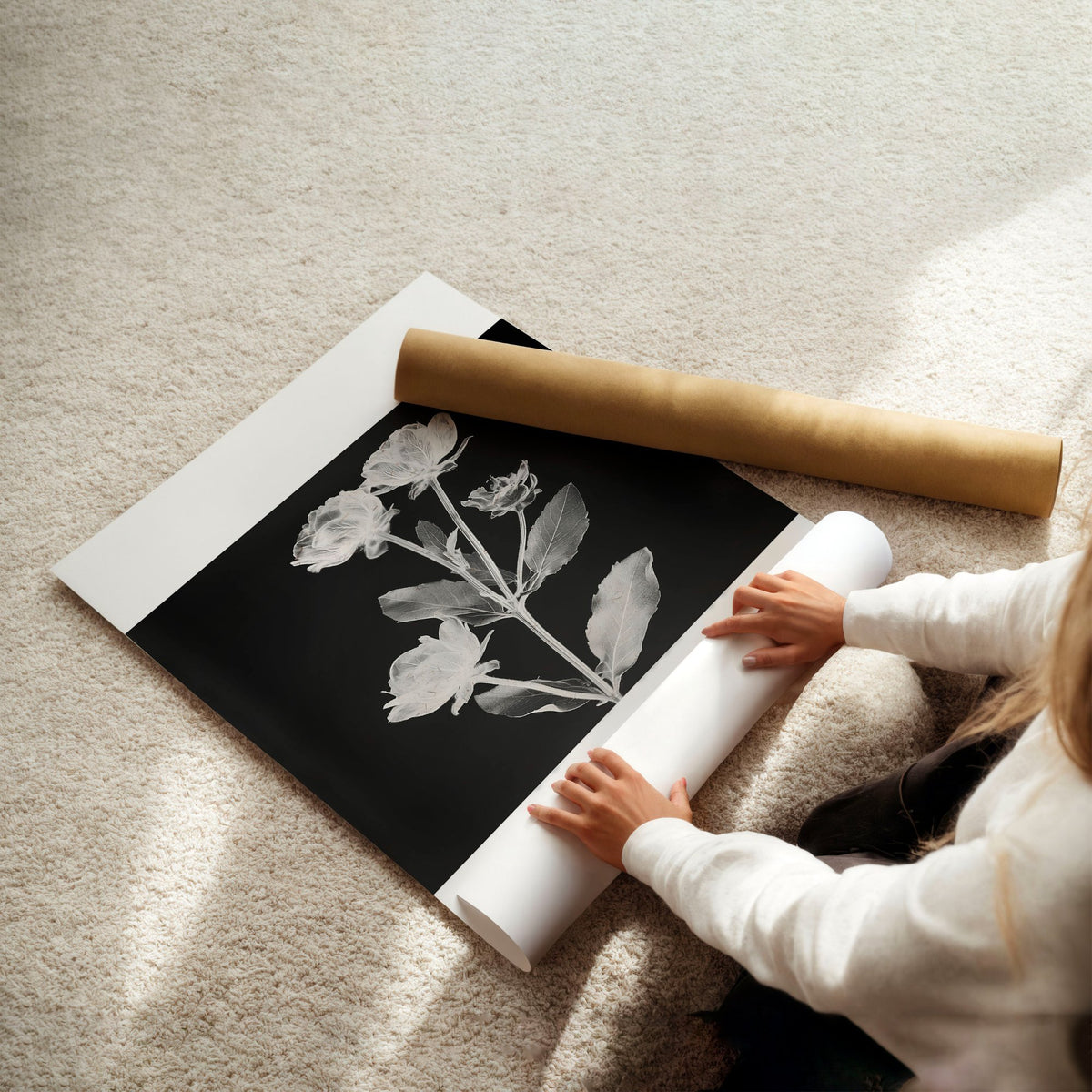 Wall Art Nature Charcoal Botanical Floral wall art, unframed