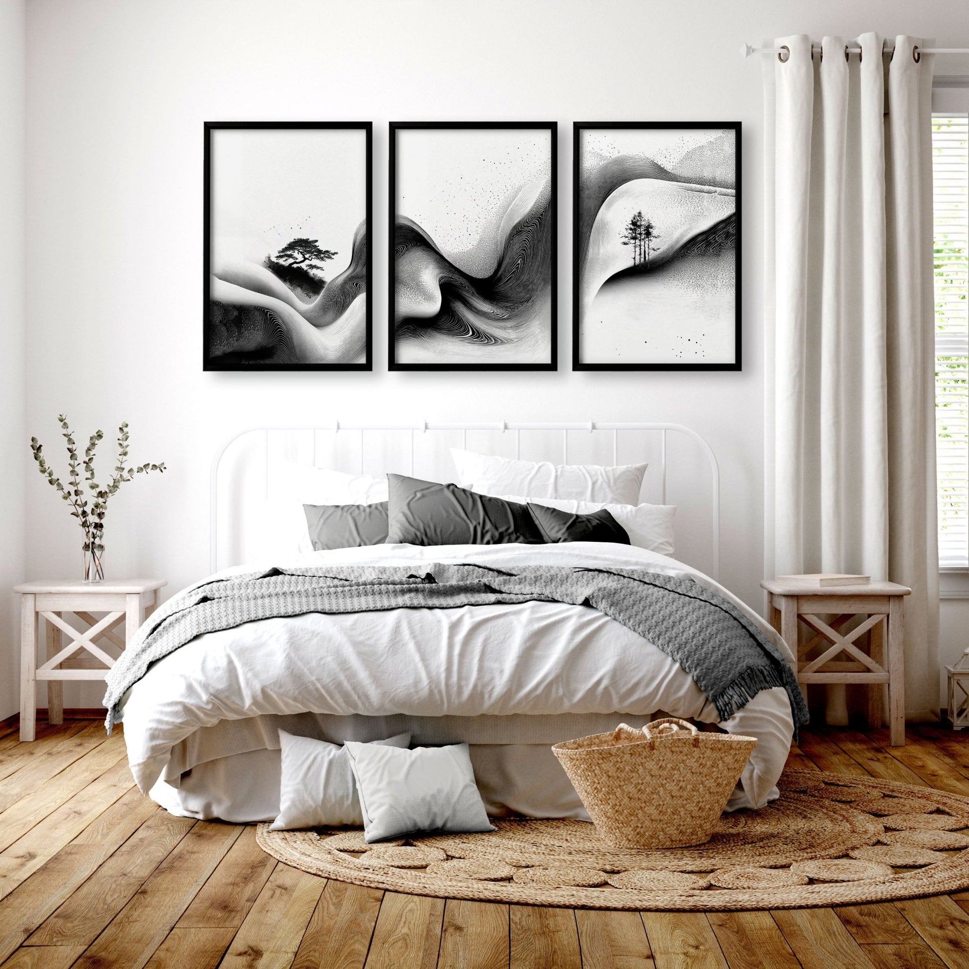 Wall Canvas Art | Set of 3 Asian Inspired Wall art Prints