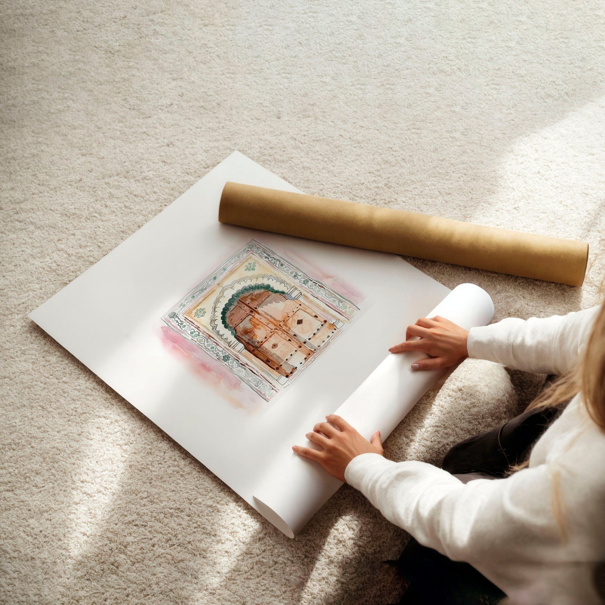 Wall Canvases For Living Room | Set of 3 Moroccan Inspired Wall art Prints