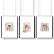 Wall Canvases For Living Room | Set of 3 Moroccan Inspired Wall art Prints