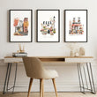 Wall Decor for Office Room New York Autumn Watercolour Travel Art wall art | 