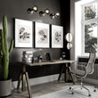 Wall Decor Grey French Country Botanical Chrysanthemum Ink wall art displayed on a wall in a styled room — view 5