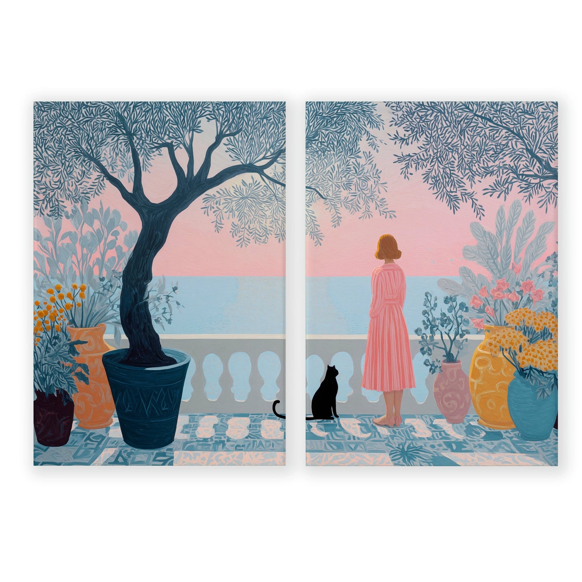 Wall Decor Hallway | Set of 2 Italian Lifestyle Wall art Prints