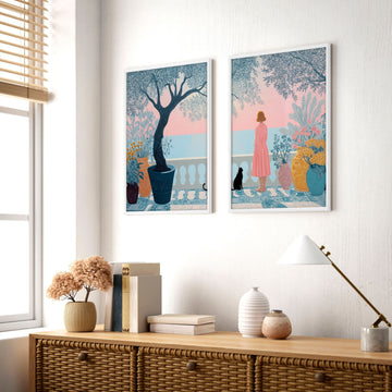 Wall Decor Hallway | Set of 2 Italian Lifestyle Wall art Prints
