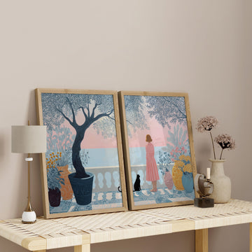 Wall Decor Hallway | Set of 2 Italian Lifestyle Wall art Prints