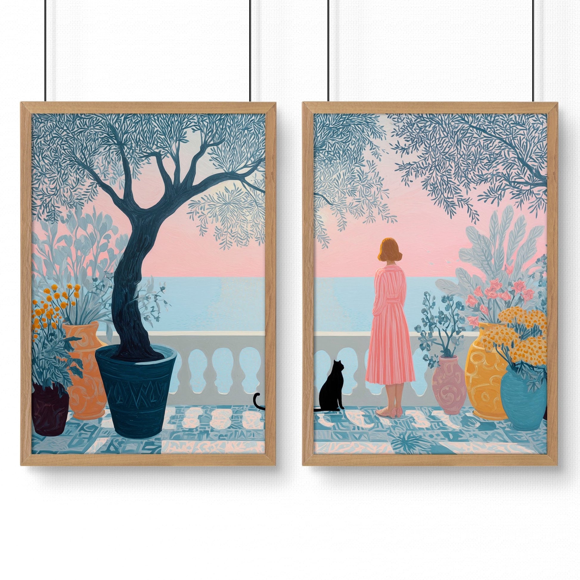 Wall Decor Hallway | Set of 2 Italian Lifestyle Wall art Prints