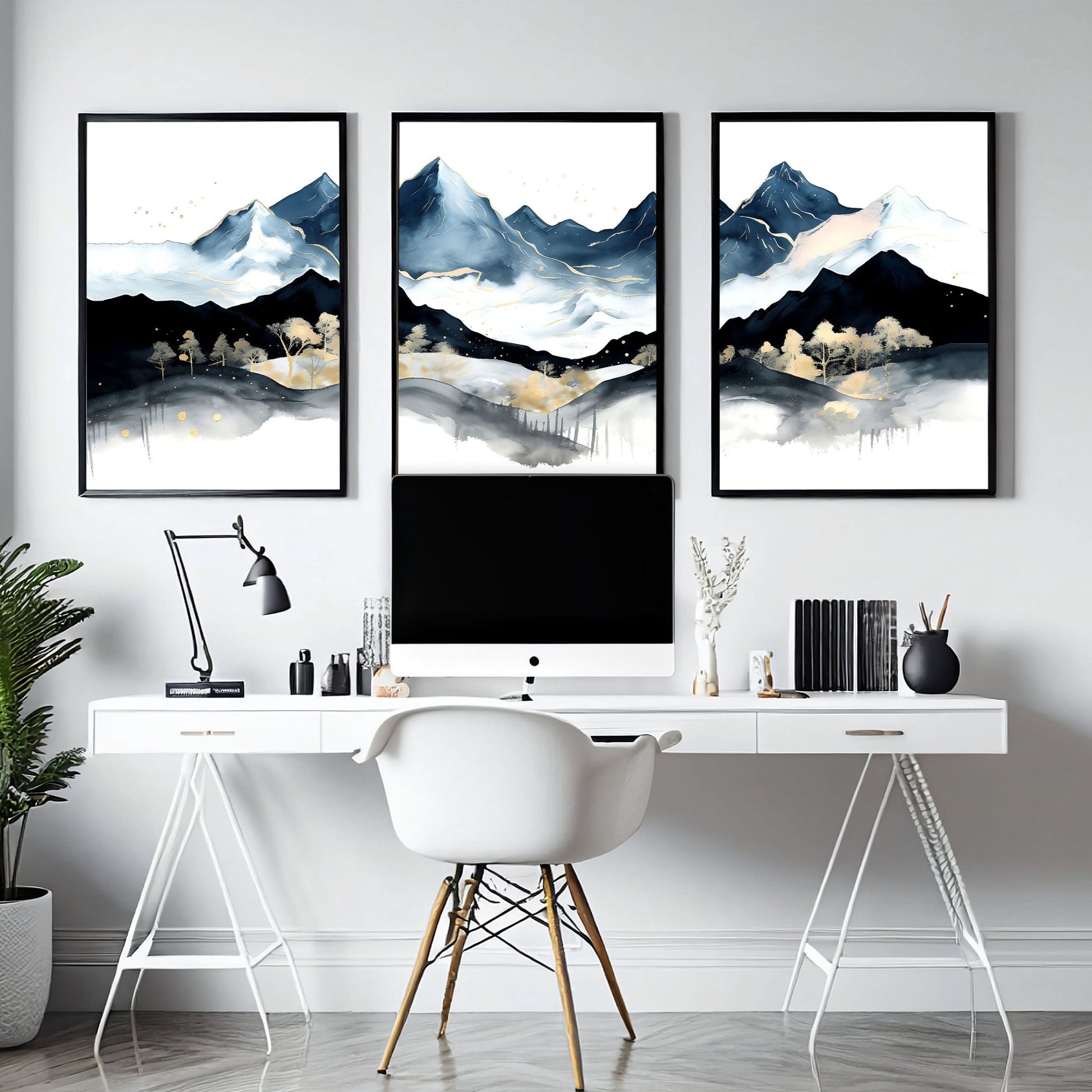 Wall Decor Ideas For Office | Set of 3 wall art prints