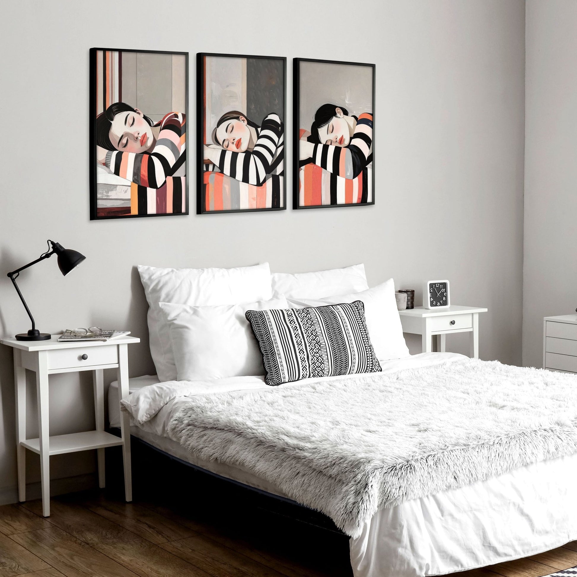 Wall Hanging For Bedroom | Set of 3 Boho Women Wall art Prints