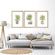 Wall Hanging Living Room Lemon Tree Watercolour Art wall art displayed on a wall in a styled room — view 10