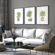 Wall Hanging Living Room Lemon Tree Watercolour Art wall art displayed on a wall in a styled room — view 3