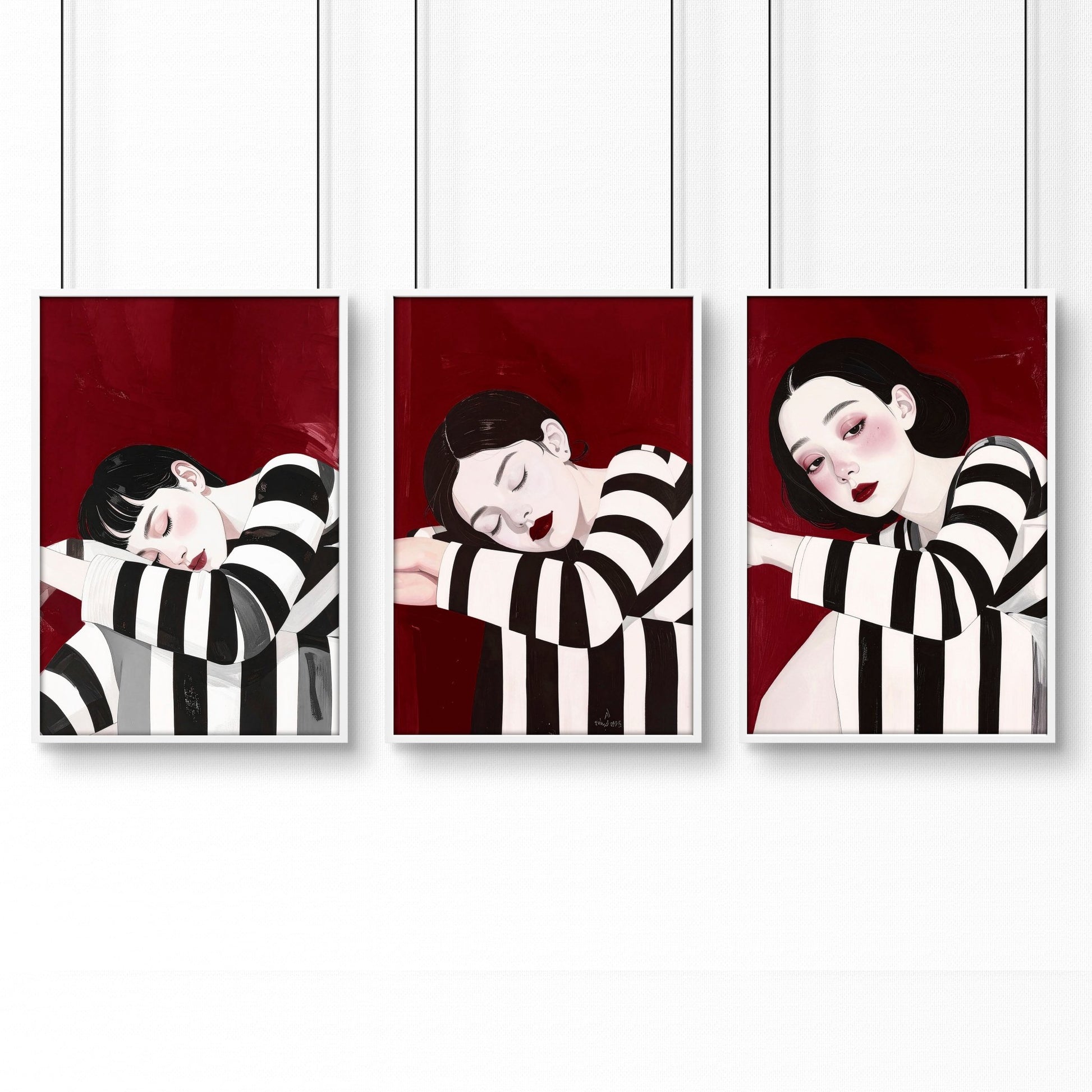 Wall Hangings For Bedroom | Set of 3 Boho Women Wall art Prints