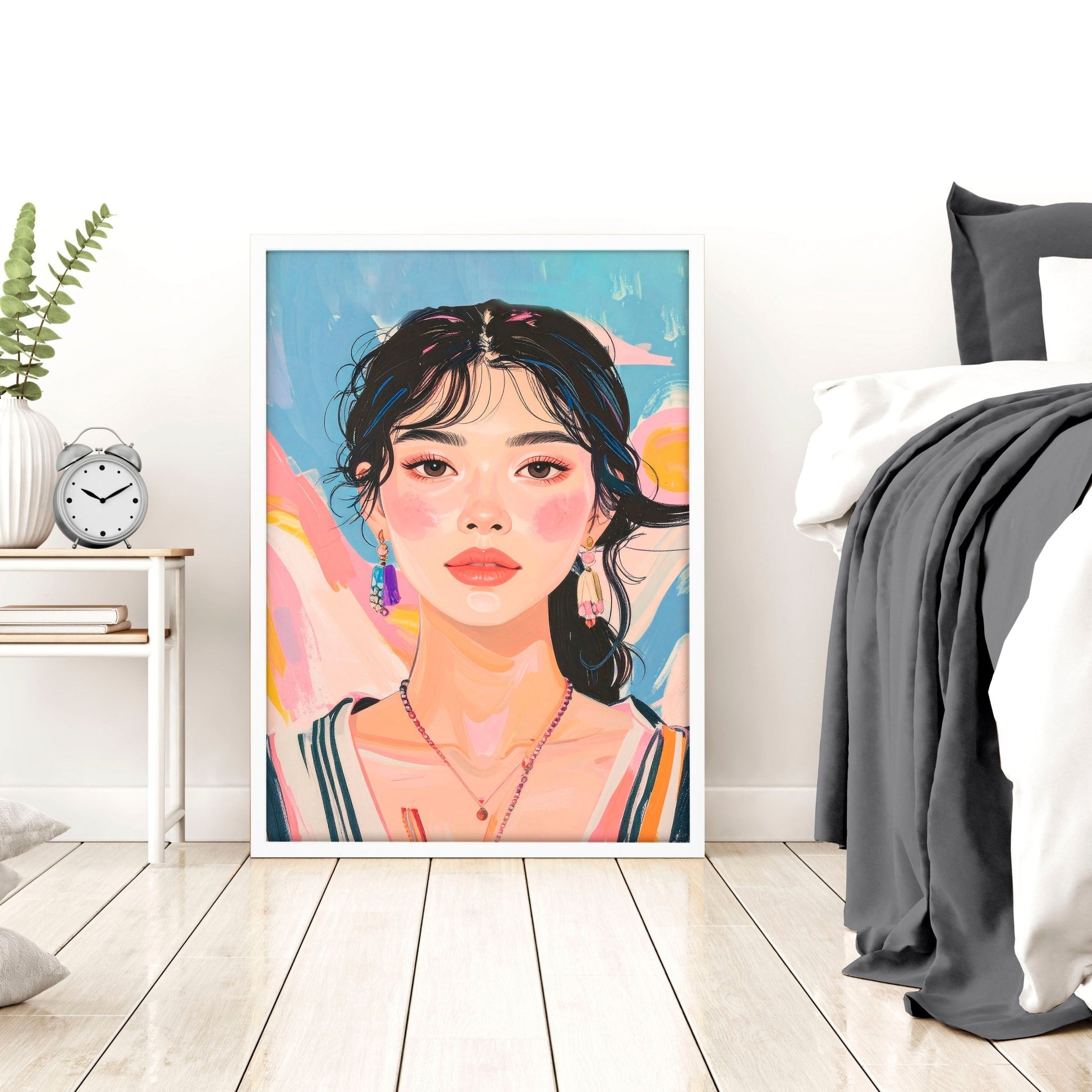 Wall Paintings For Bedroom | Set of 3 Boho Women Wall art Prints
